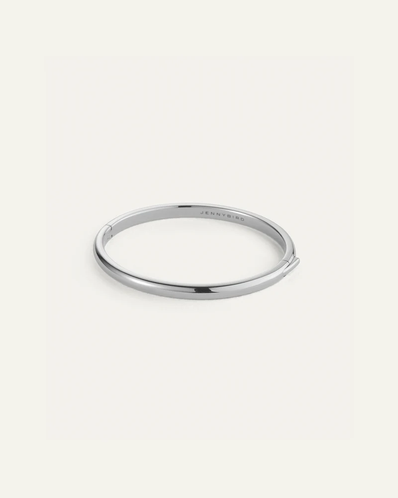Jenny Bird Remi silver bangle flat-lay Lemonberry Aurora