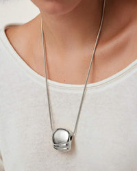 Jenny Bird Rue Pendant Necklace silver worn on model view Lemonberry Aurora