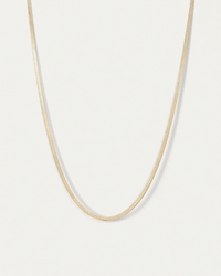 Jenny Bird Zeina Chain in gold — flatlay hanging on white background, Lemonberry Aurora — high-shine snake chain detail.