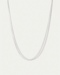 Jenny Bird Zeina Chain in silver — flatlay hanging on neutral background, Lemonberry Aurora — high-polish finish shown.