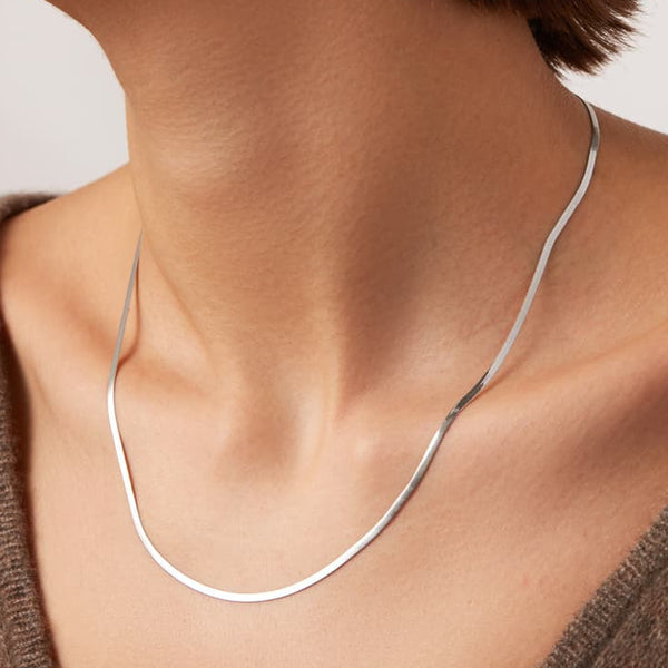 Jenny Bird Zeina Slim Herringbone Chain Necklace