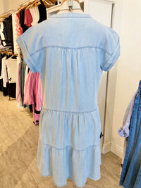 Back view of the relaxed-fit Juliet Dress by Melissa Nepton, soft Tencel fabric
