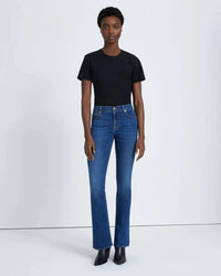 Full front view of Kimmie Bootcut B(Air) jeans in Duchess wash, featuring a mid-rise fit and classic bootcut silhouette.