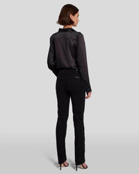 Full back view of Kimmie Straight B(Air) jeans in rinsed black, highlighting the flattering fit and back pocket detailing.

