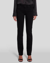  Full front view of Kimmie Straight B(Air) jeans in rinsed black, featuring a mid-rise and straight-leg fit.