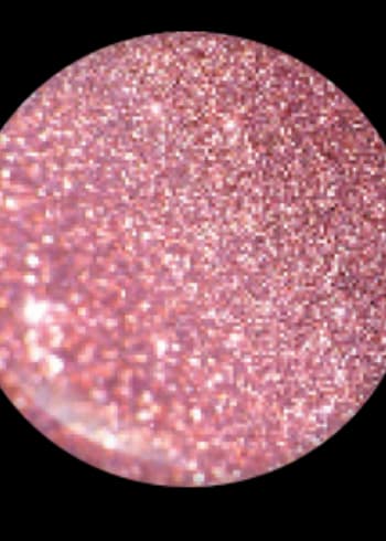 Pink glitter swatch of Lemonberry Signature Glitter Lip Gloss in Pink Rocks, Lemonberry Aurora