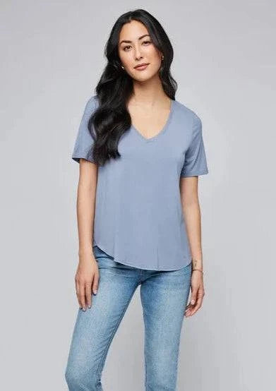 Gentle Fawn Lewis Top in soft blue – front view, near Bradford at Lemonberry