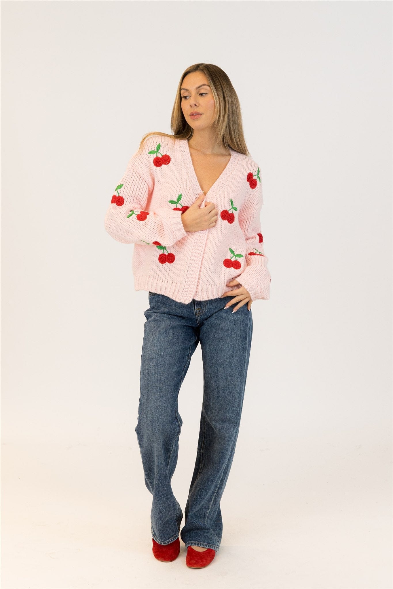 Lexi Cherry Cardigan – Fun Knit Sweater for Fall | Canada-Wide