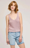 Gentle Fawn light pink slim knit tank top, front angle, Lemonberry boutique Aurora
