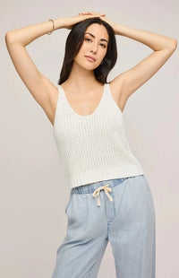 White Lizzie tank by Gentle Fawn, front view, available at Lemonberry Aurora