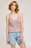 Gentle Fawn light pink slim knit tank top, front angle, Lemonberry boutique Aurora