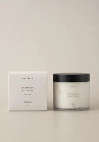 Mandarin & Cypress sugar scrub by Lovefresh — bright citrus body polish made in Canada