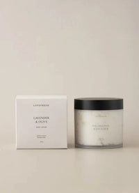 Lavender & Olive Lovefresh Body Scrub — calming natural exfoliant handmade in Toronto