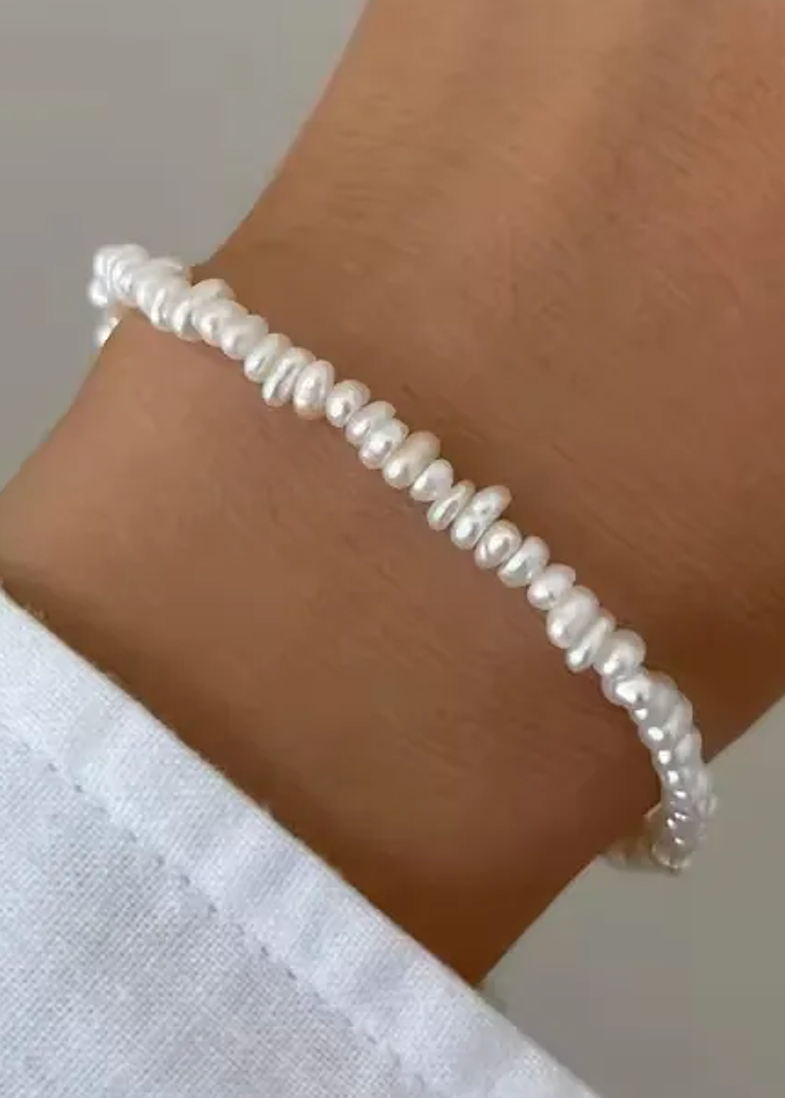 Luna Bloom Dainty Pearl Bracelet