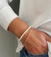 Luna Bloom Dainty Pearl Bracelet