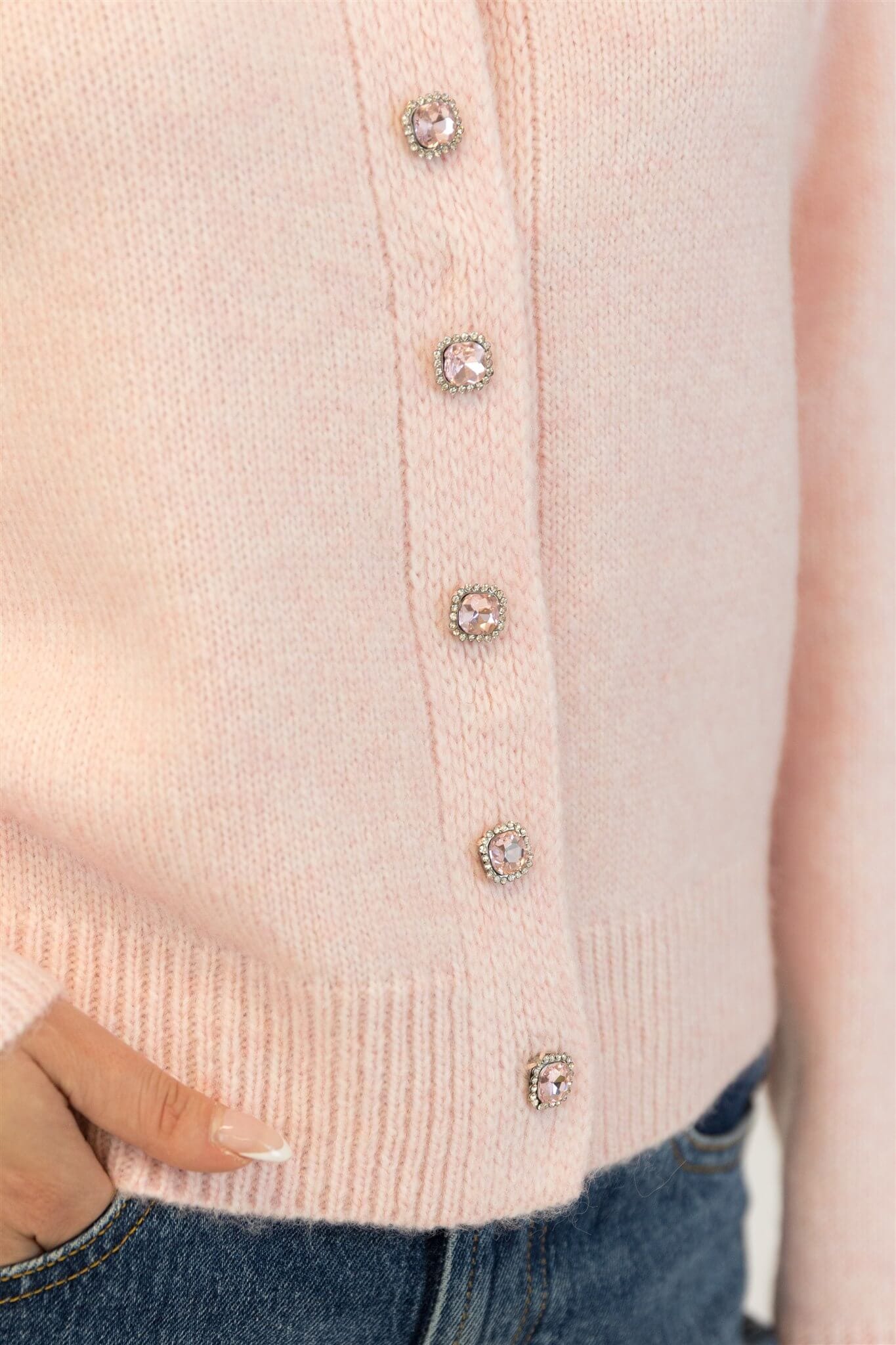 Lyla & Luxe Tops Aisha Crystal Sweater by Lyla & Luxe available at Lemonberry Boutique Aurora