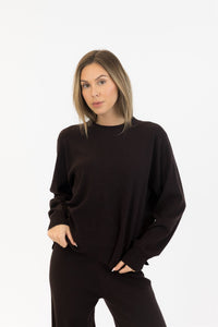 Lyla & Luxe Tops Claret Crewneck by Lyla & Luxe available at Lemonberry Boutique Aurora