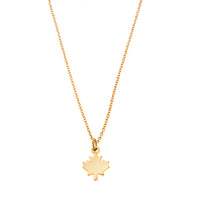 Isolated product shot of Maple Leaf Charm Necklace in gold by Foxy Originals