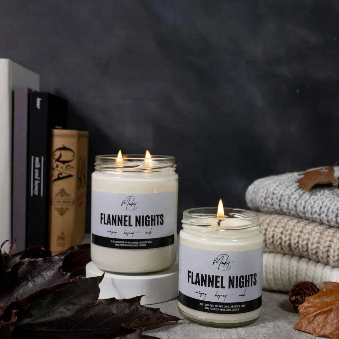Market Candle Company Accessories Flannel Nights Candle 🍃 available at Lemonberry Boutique Aurora