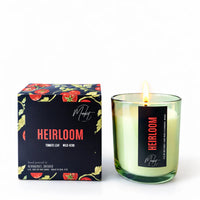 Market Candle Company Heirloom soy wax candle green glass jar with box front view Lemonberry Aurora