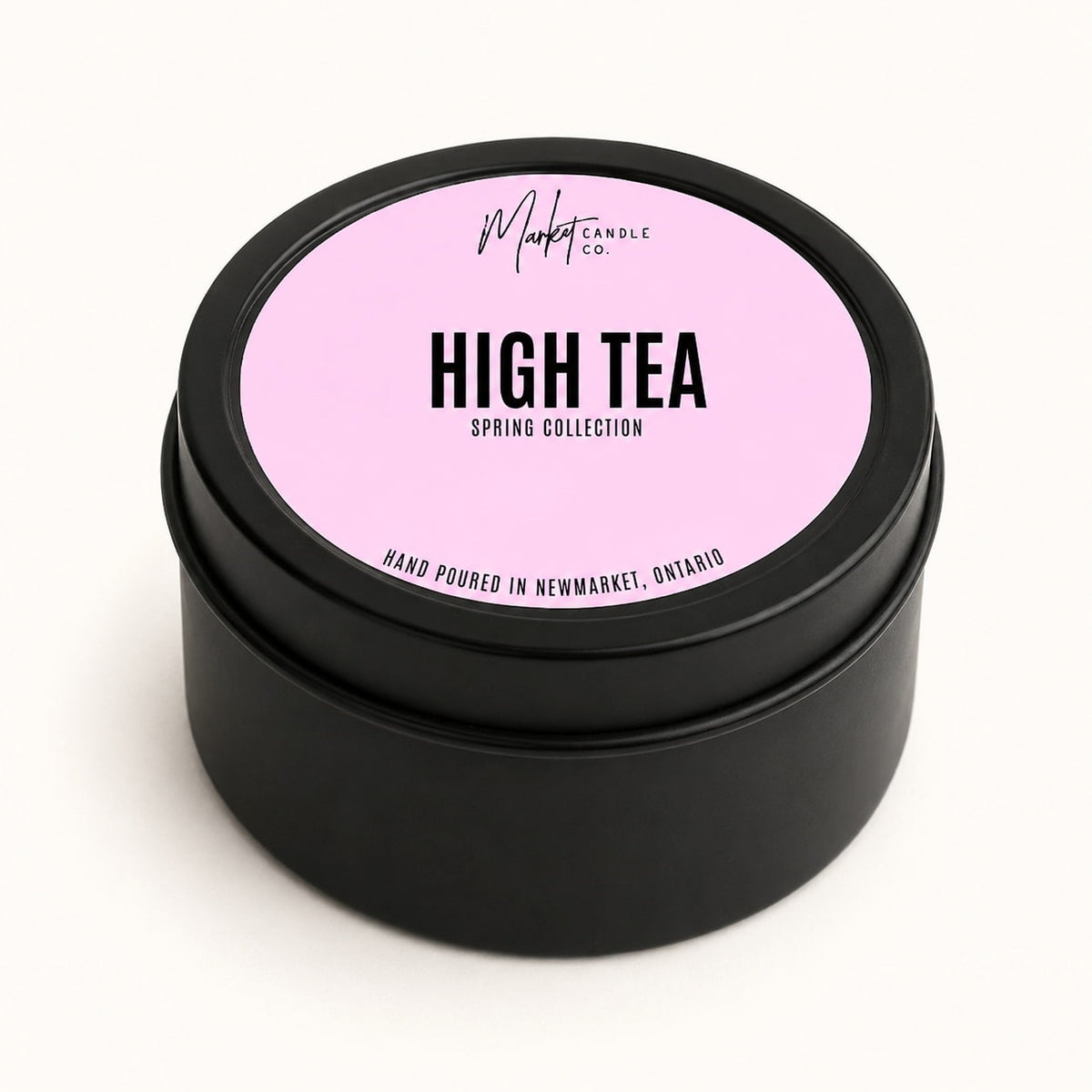 Market Candle Company High Tea mini soy candle front view at Lemonberry Aurora