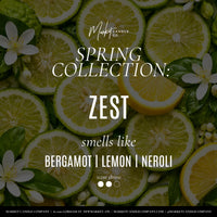 Market Candle Company Zest candle spring collection citrus background bergamot lemon neroli scent graphic Lemonberry Aurora