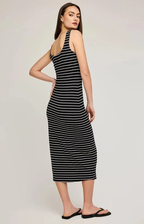 Back view of the striped midi dress by Gentle Fawn - shop near Bradford at Lemonberry