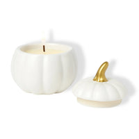 Pumpkin Ceramic Candle in white