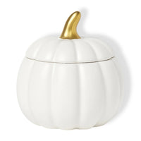 Pumpkin Ceramic Candle in white