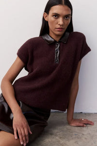 Melissa Nepton Lydie polo sweater in marron