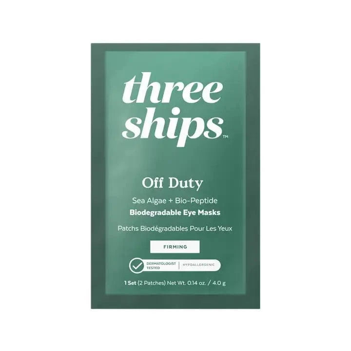 Off Duty eye mask single sachet by Three Ships, available at Lemonberry