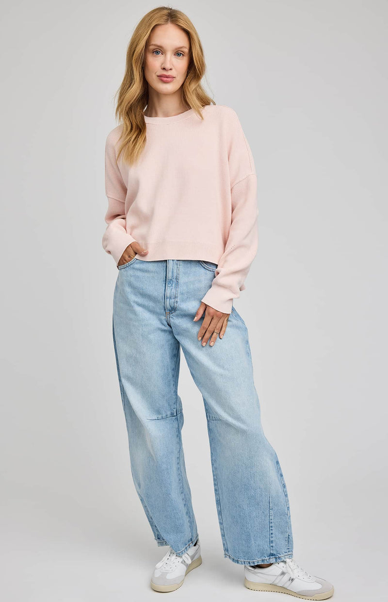 women’s oversized knit sweater in petal by Gentle Fawn — Lemonberry Aurora full front view
