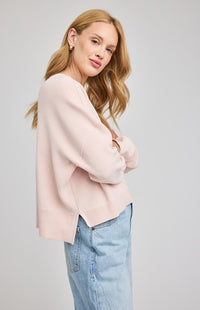 women’s oversized knit sweater in petal by Gentle Fawn — Lemonberry Aurora side view
