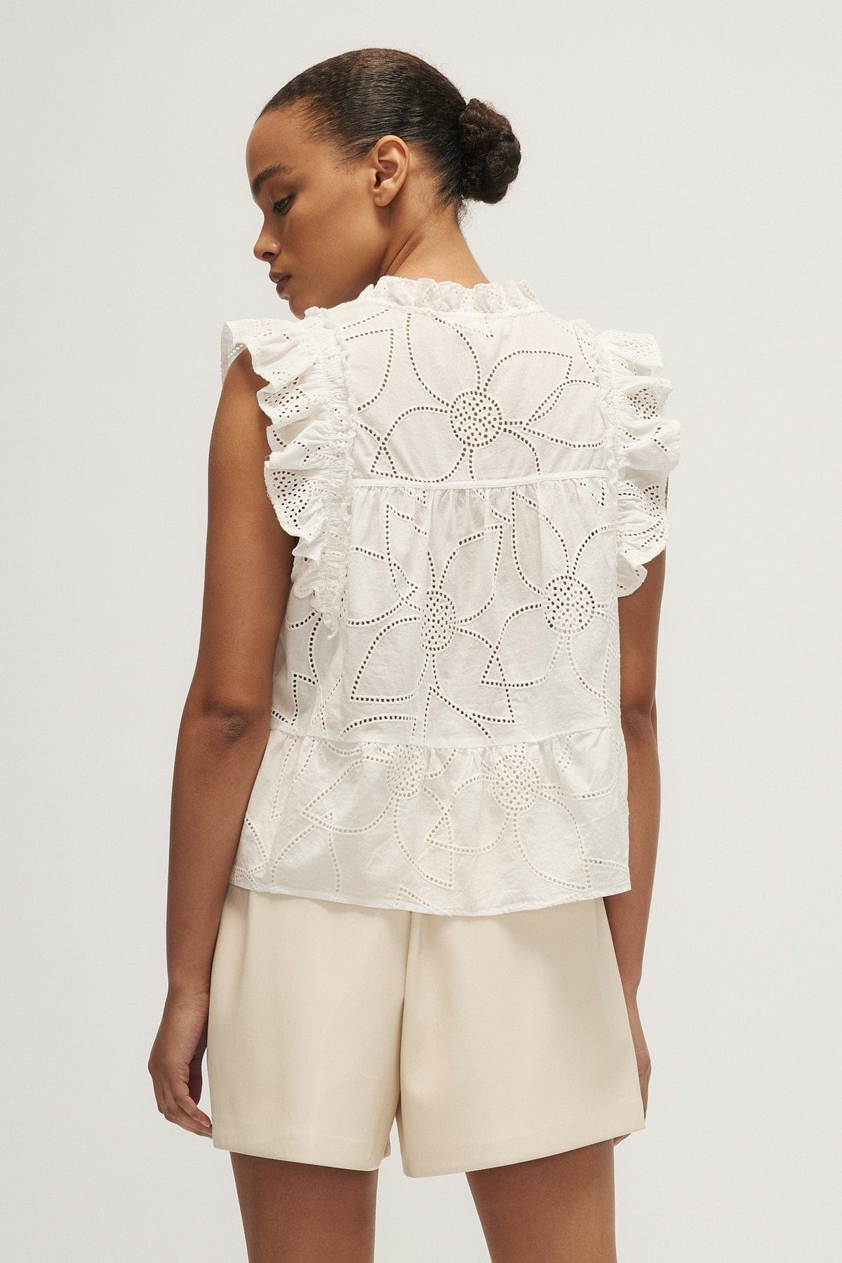 Back of Paloma Blouse by Melissa Nepton, sleeveless summer top at Lemonberry boutique in Aurora, ON