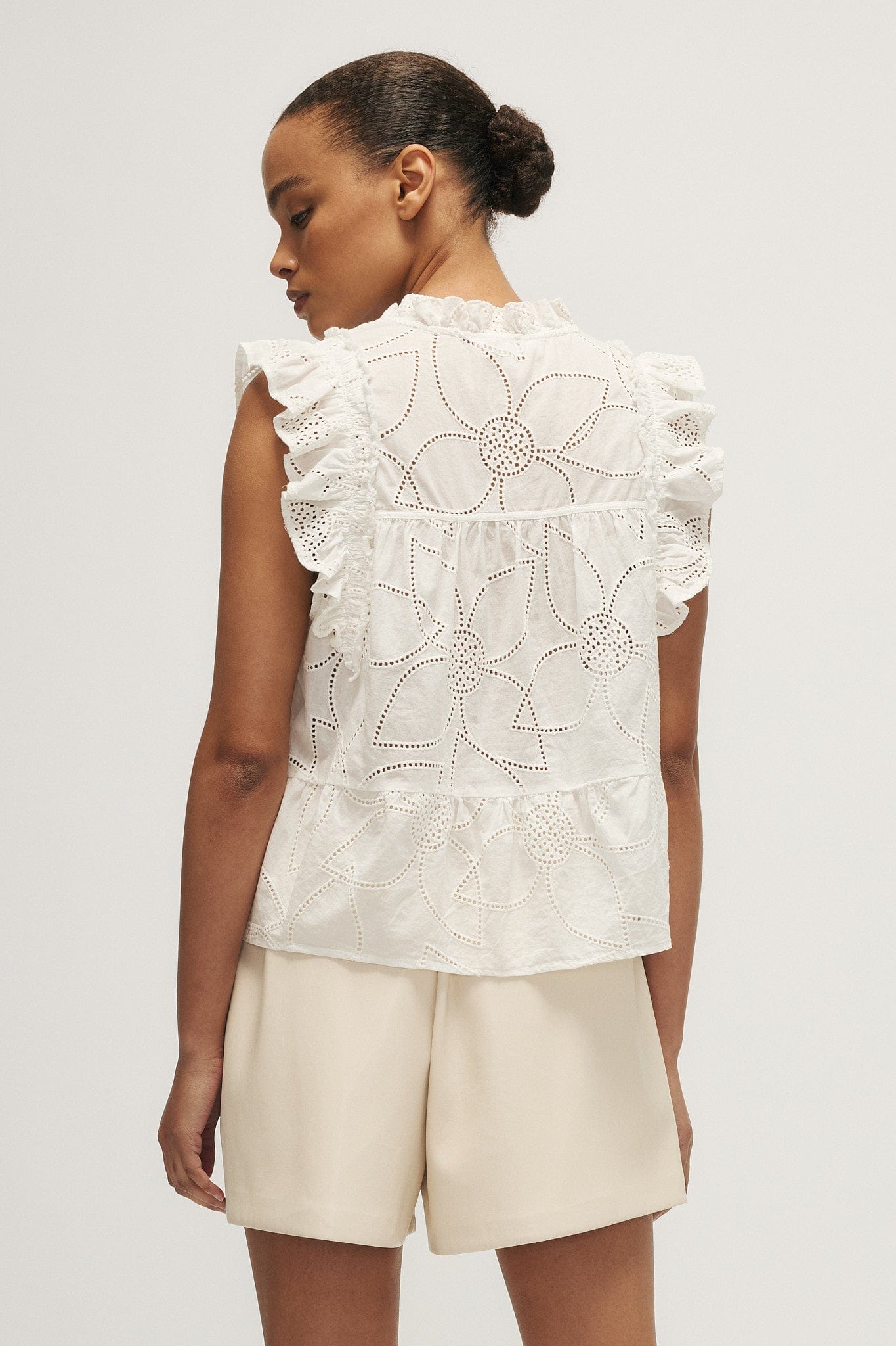 Back of Paloma Blouse by Melissa Nepton, sleeveless summer top at Lemonberry boutique in Aurora, ON