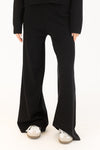 Lyla & Luxe Pico wide-leg pants in chocolate brown, styled with taupe knit top