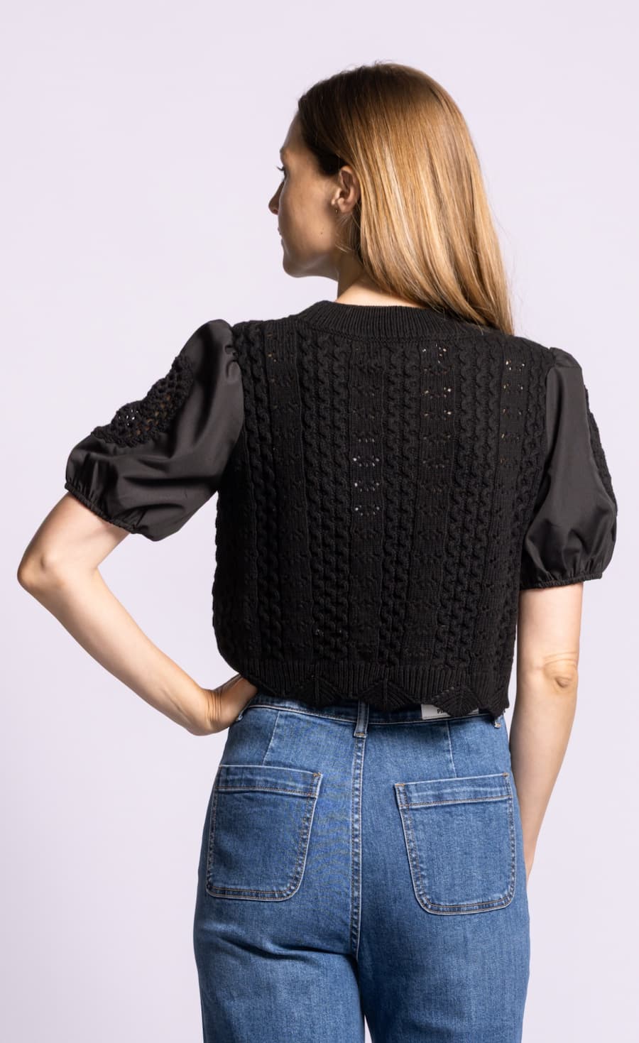 Pink Martini Bliss Sweater black back view Lemonberry Aurora