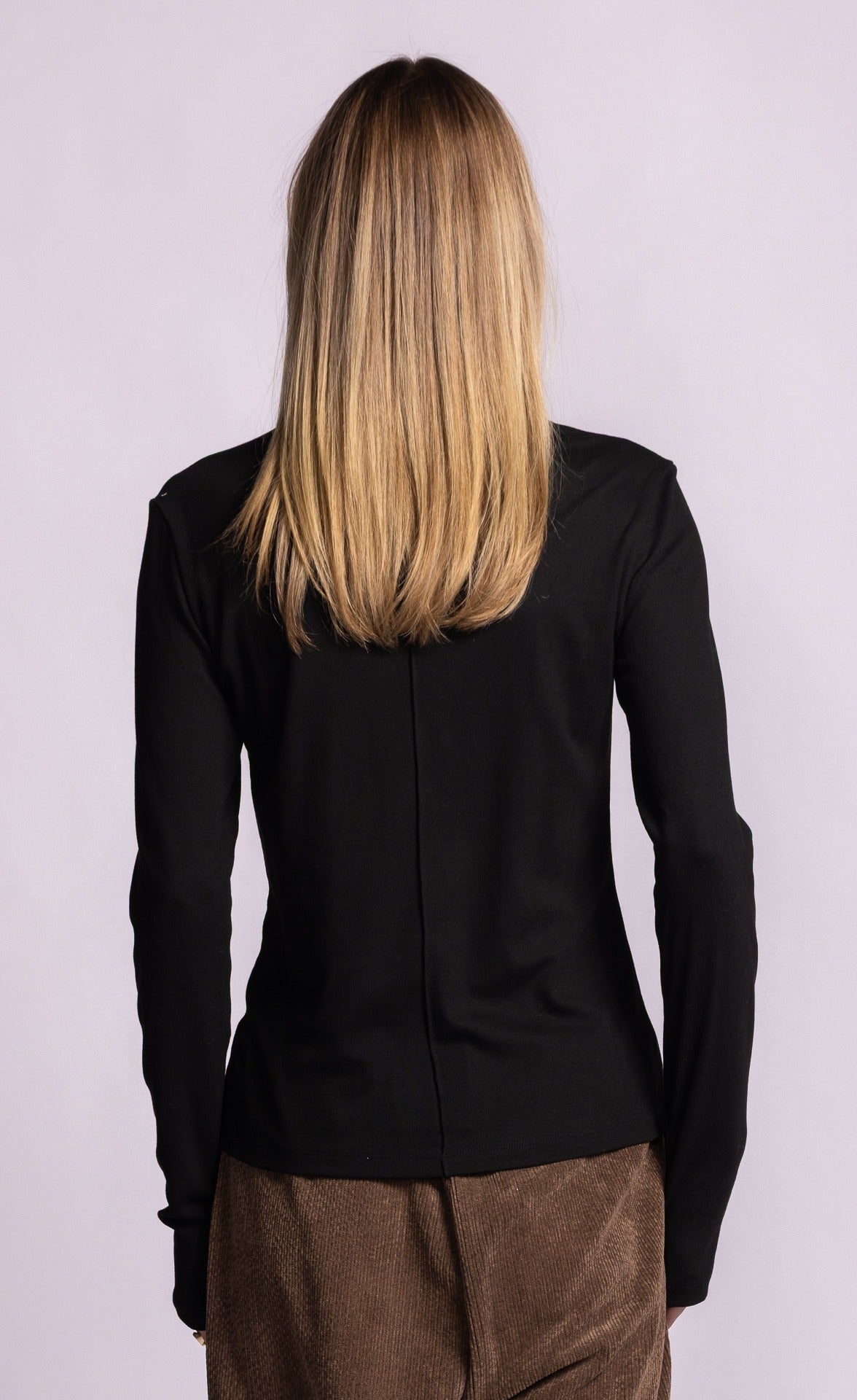 Pink Martini Dollie long-sleeve turtleneck in black back view