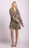 Pink Martini Fran Dress Leopard Print Lemonberry Aurora front view