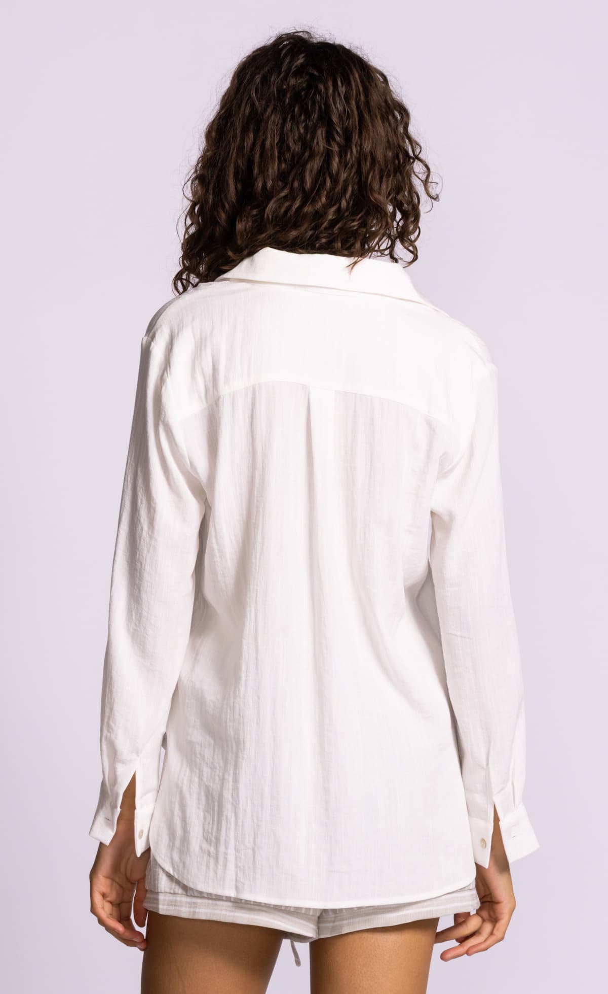 Pink Martini Francis white button front shirt back view
