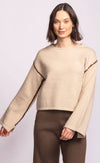 Pink Martini Tops Pink Martini Grenola Sweater – Beige Contrast Stitch available at Lemonberry Boutique Aurora