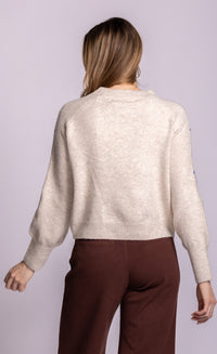 Pink Martini Holland light grey sweater, plain back view