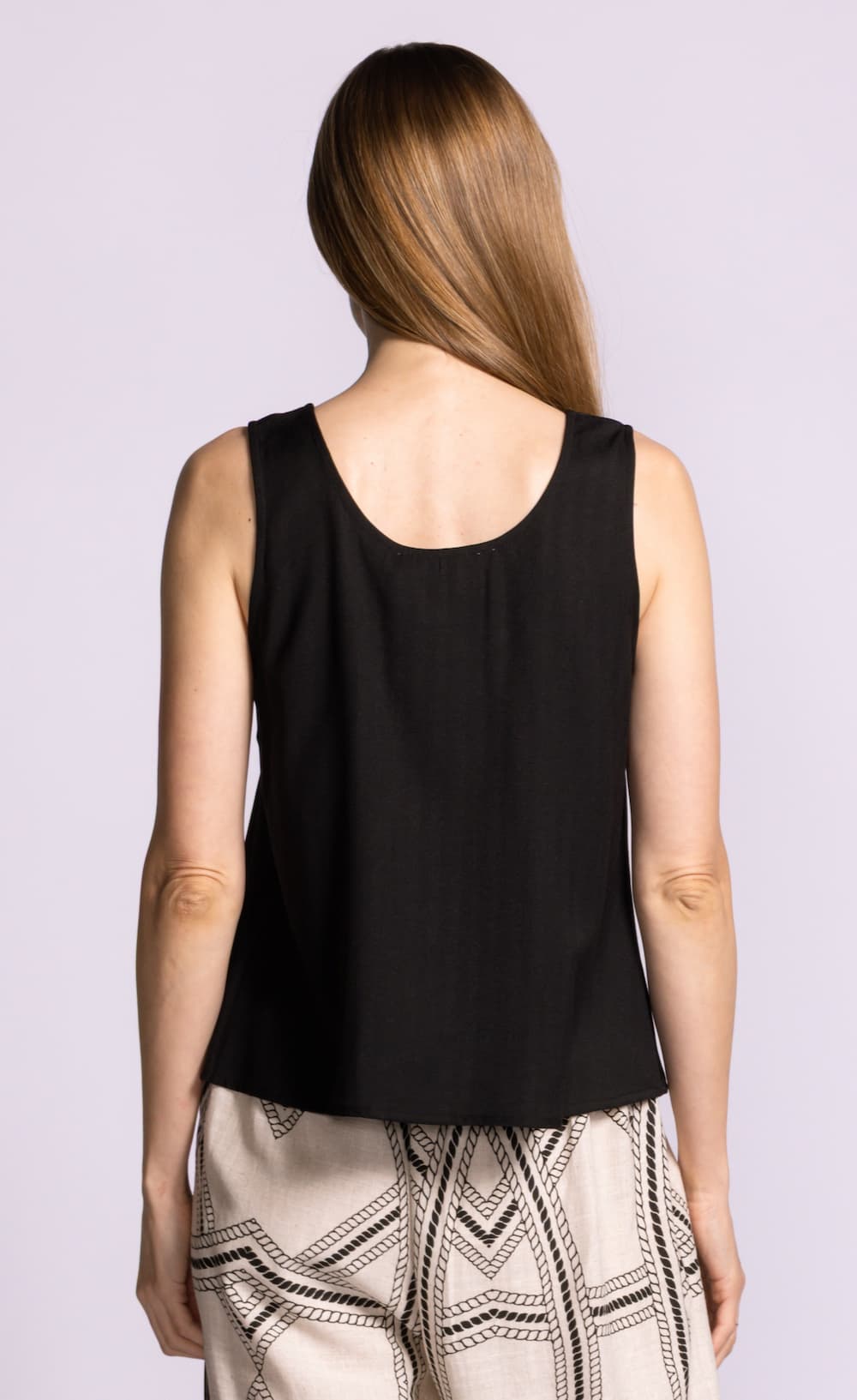 Pink Martini Jennifer black swing tank back view Lemonberry Aurora