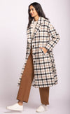 Pink Martini Kendree Coat in black plaid – motion shot on model for Lemonberry Boutique.