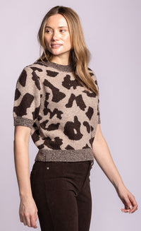 Pink Martini Lark Sweater in Brown angled view