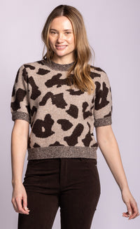 Pink Martini Lark Sweater in Brown front view