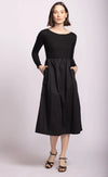 Pink Martini Nicole Dress Black Long Sleeve Lemonberry Aurora front view