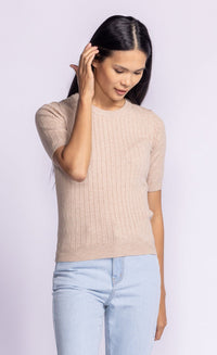 Pink Martini Tops Carolyn Top by Pink Martini - Soft & Comfy Ribbed Knit Sweater available at Lemonberry Boutique Aurora