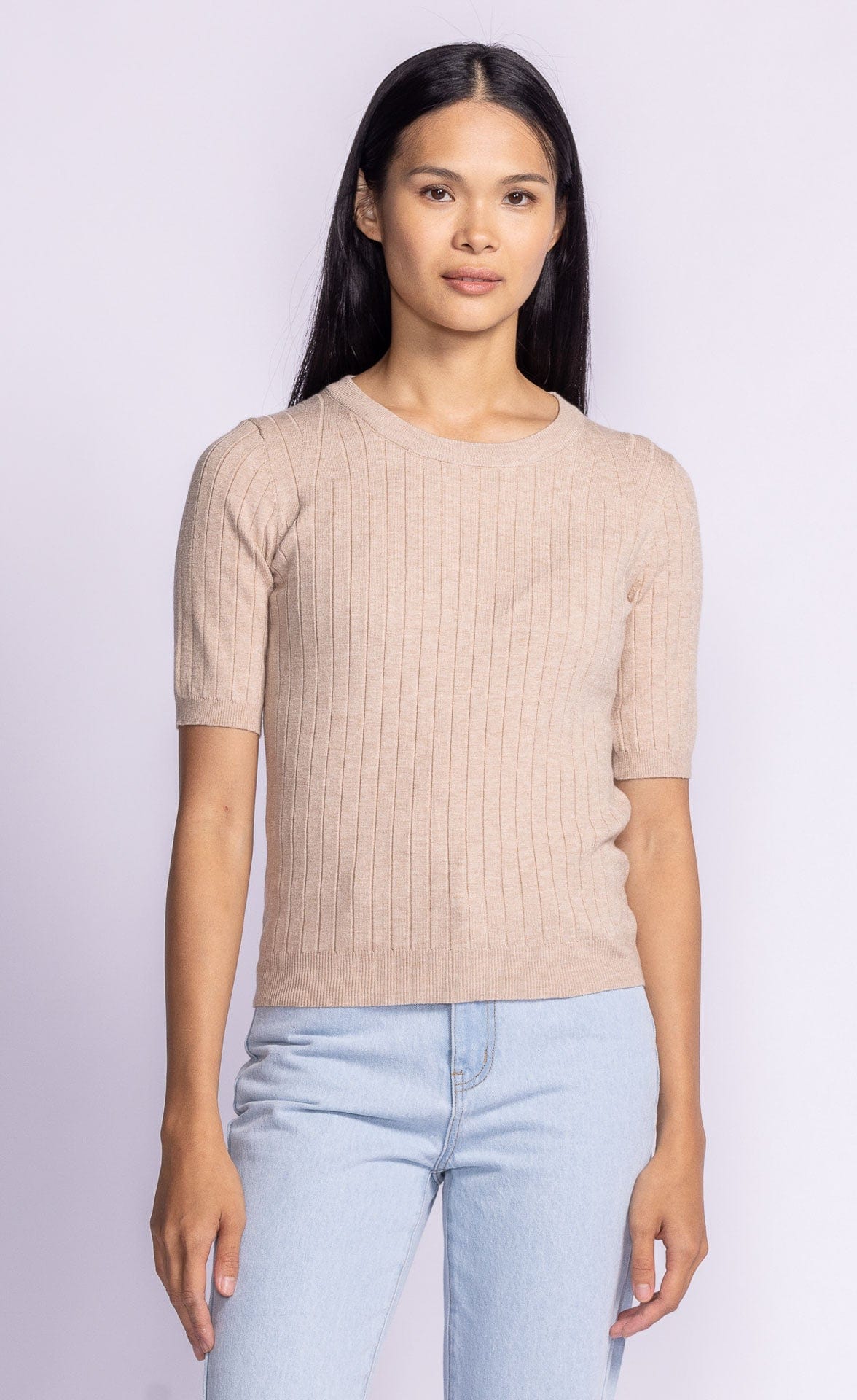 Pink Martini Tops Carolyn Top by Pink Martini - Soft & Comfy Ribbed Knit Sweater available at Lemonberry Boutique Aurora
