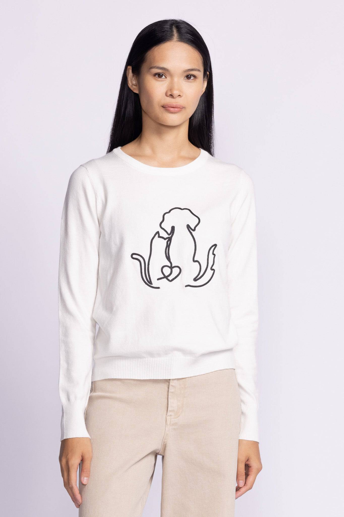 Pink Martini Tops Friends Forever Sweater available at Lemonberry Boutique Aurora